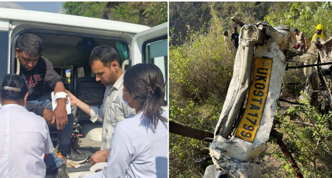 टिहरी के चंबा क्षेत्र में नैल-कोटी कॉलोनी मार्ग पर यूटिलिटी खाई में गिरी, 8 लोगों की मौत
