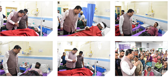 घायल श्रमिकों से मिले मुख्यमंत्री, जिला अस्पताल में जाना कुशलक्षेम