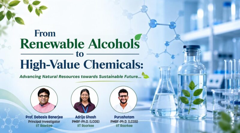 आईआईटी रुड़की ने नवीकरणीय अल्कोहलों को उच्च-मूल्य रसायनों में परिवर्तित करने की सतत विधि विकसित की