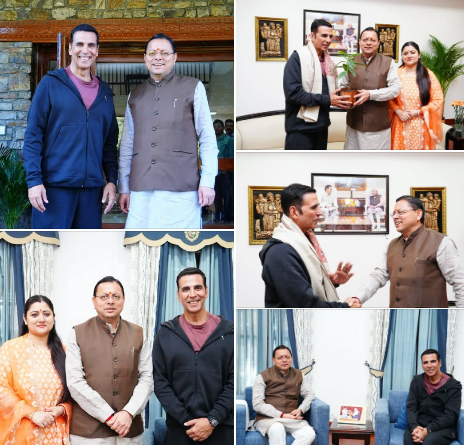 मुख्यमंत्री धामी से प्रसिद्ध फिल्म अभिनेता अक्षय कुमार ने की भेंट, उत्तराखण्ड की फिल्म नीति और प्रदेश में फिल्म निर्माण की संभावनाओं पर हुई चर्चा